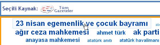 47 5. GÜNDEM BULUTU UYGULAMASI Gündem Bulutu uygulaması bir internet sitesi olarak tasarlanmıştır. Kullanıcılar sitenin yayın yaptığı adresi internet tarayıcısına girerek Şekil 5.