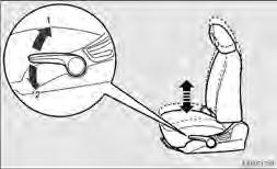 Koltuklar ve emniyet kemerleri Koltuk minderi yükseklik ayarý (sadece sürücü tarafý)* E00400700086 Koltuk minderinin