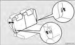 2 Koltuklar ve emniyet kemerleri Üçüncü sýra koltuk* E00402700022 Üçüncü sýra koltukta otururken koltuk baþlýklarýnýn yüksekliklerini kilitlendikleri konumlara ayarlayýn.