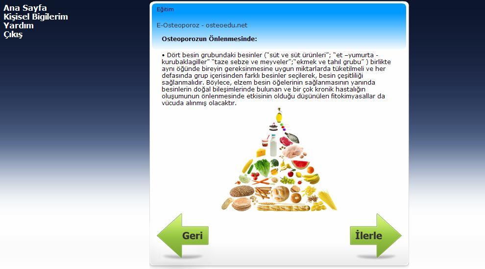 Şekil 4 İnternetten eğitim programı ekran görüntüsü