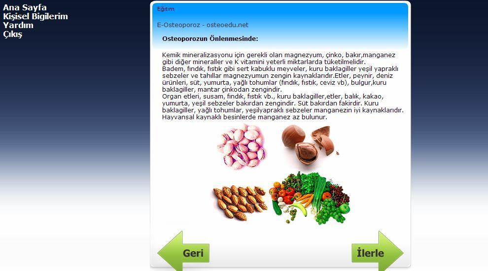 Şekil 4 İnternetten eğitim programı ekran görüntüsü