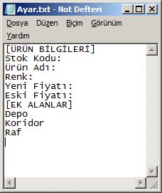 Bk-Mobile programı bir ürüne ait 6 bilgi (barkod dahil) ile işlem yapabilmektedir.