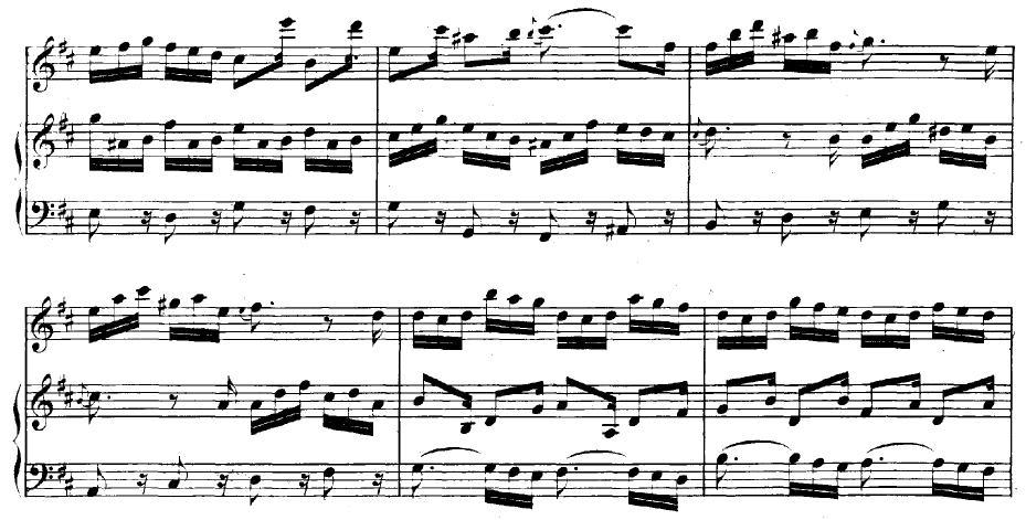 46 Örnek16: Bach (BWV 1030) Si Minör Sonat III. Bölüm 84 95 (Allegro) Si Minör Sonat (BWV 1030), III.