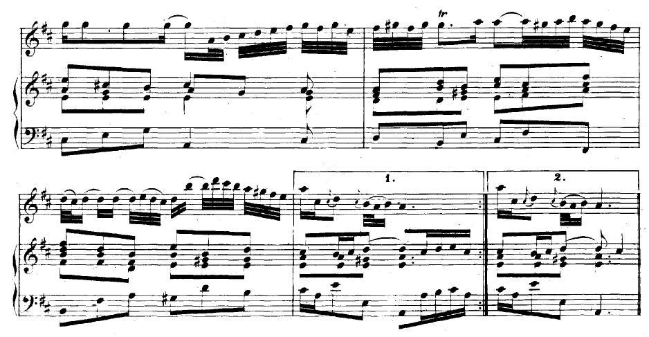 70 Örnek33: Bach (BWV 1030) Si Minör Sonat II.