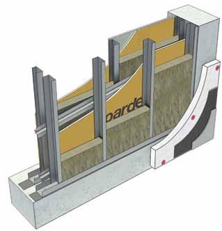 Omega Dış Cephe Sistemi Üst katlarında beton imalatı devam eden yapılarda, iskele kurmadan içeriden dış cephe duvar imalatına başlanmasını sağlar.