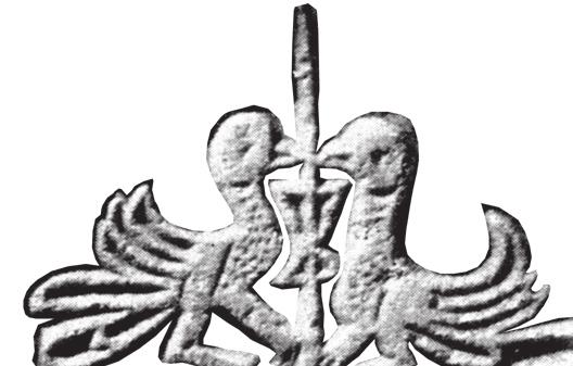 Bilge Kağan mezar anıtı 2001 kazısında çıkan ve Bilge Kağan ın hazinesi olduğu ileri sürülen buluntular arasındaki kuşlu taç ile heykelin başındaki taç, hemen hemen aynıdır.