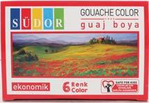 Guaj Boya gouache color SD521 SD522 SD525 Guaj Boya 15 ml %8 Koli Set