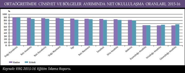 Ortaöğretime erişimdeki toplumsal cinsiyete dayalı eşitsizlik, yükseköğretim seviyesinde eğitim alan kadın oranlarının ve kadın istihdamının düşüklüğüne yol açmaktadır.