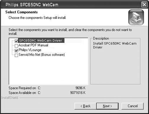 Windows CD-ROM unu elinizde bulundurun. SPC650NC Web Kamerası 'XP Tak ve Çalıştır' özelliğindedir.