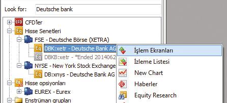 Örnek: Bu alana Deutsche Bank ya da DBK kısa adını girin. 5.