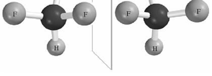 karşılaştırdığımızda ikisi üst üste çakışamaz, dolayısıyla bromokloroflorometan (BrClFCH) kiral bir moleküldür. Ayna görüntüsü olan A ve B birbirlerinin enantiyomerleridir.