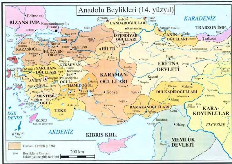 78 TARİH, KÜLTÜR, SANAT, TURİZM VE TARIM AÇISINDAN ULUSLARARASI (http://www.alasayvan.com/harita-kadastro/384494-anadolu-beylikleri-14-yuzyil-haritasi) İbrahim Bey, anlaşma gereğince II.