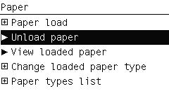 Unload paper (Kağıdı çıkar) düğmesi yordamı 1. Ön paneldeki Unload paper (Kağıt çıkar) düğmesine basın. 2.