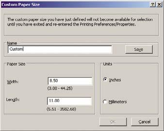 5. Kullanmak istediğiniz Document Size (Belge Boyutu) ve Print Quality (Baskı