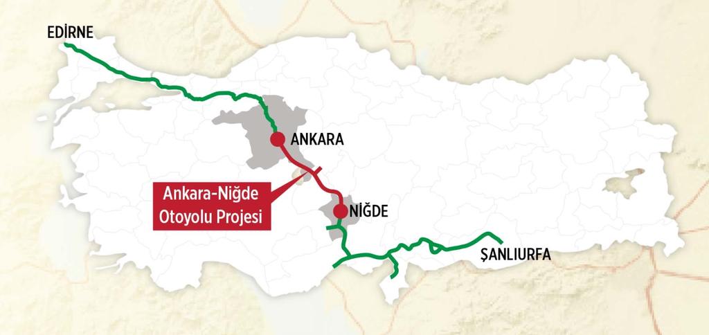 Ankara - Niğde - Otoyolu 14 Nisan 2017 tarihinde ihalesi yapıldı.