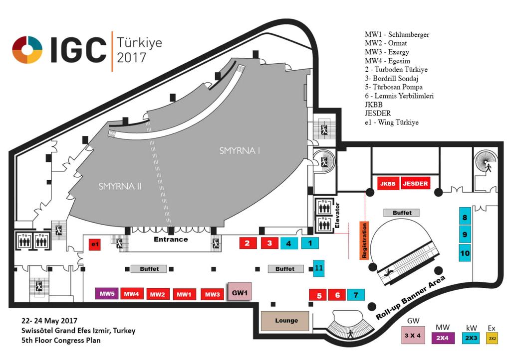 CIGC Türkiye MW1 - Schlumberger MW2 - Ormat MW3 - Exergy MW4 - Egesim 2 - Turboden Türkiye 3- Borclrill Sondaj 5- Türbosaıı Pompa 6 - Lemnis