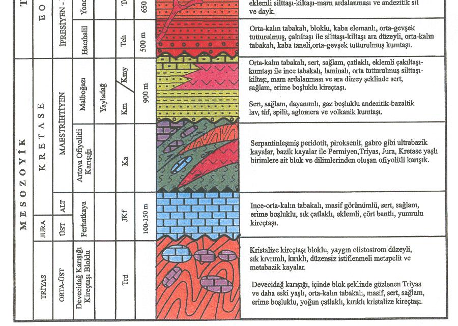 uyumlu olarak örter. Bu birimi, Birgili vd. (1975) Yoncalı Formasyonu, Özcan vd.