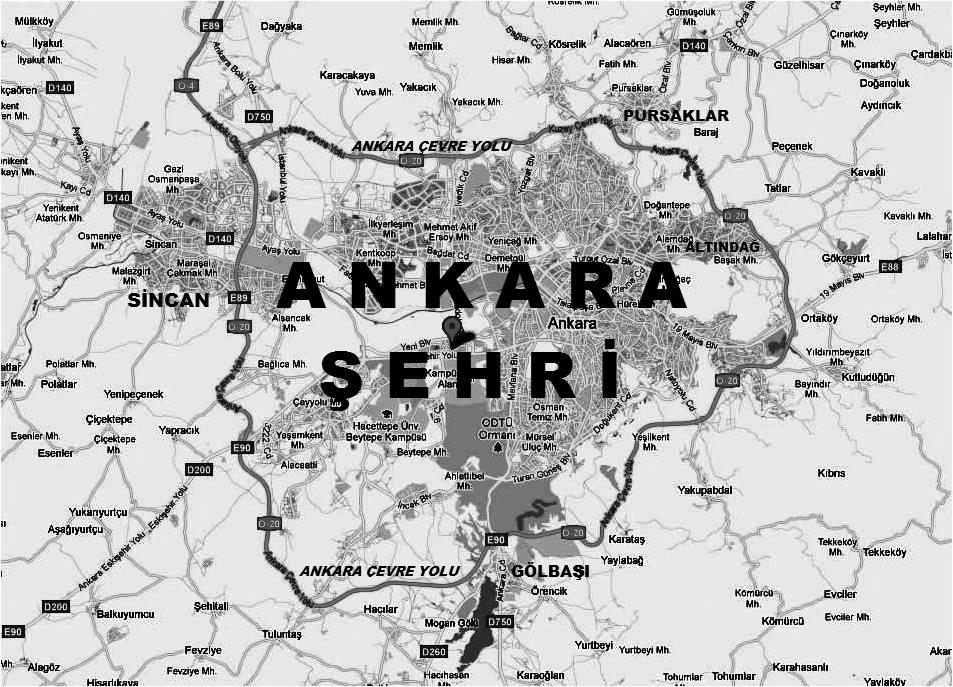 Büyükşehir Belediyeli İllerle Birlikte Ortaya Çıkan Merkez İlçe ve İl Merkezi Sorunsalı Bu durumu Ankara iline uyarlayarak ele alacak olursak, Ankara nın yerleşim alanını kapsayan dokuz metropol ilçe