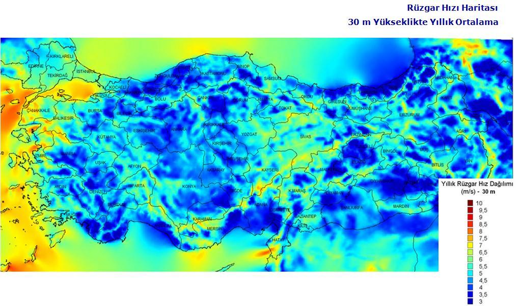 Ülkemizin Rüzgâr Atlası [30 m]