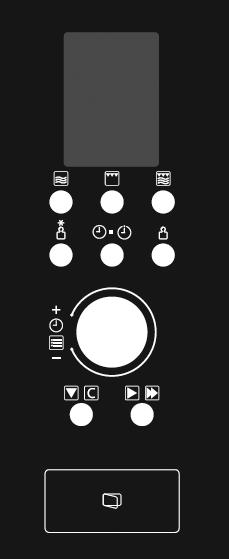 KONTROL PANELİ MENU EKRANI Pişirme zamanı, güç, pişirme göstergeleri ve saat gösterilmektedir. GÜÇ Bu düğmeyi kullanarak fırınınızın güç seviyesini belirleyiniz.