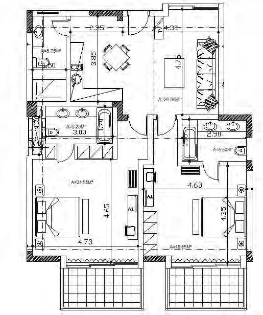 49.90 m² Alanlı 5 nolu daire