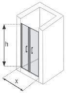 Oturma : 4,5 cm Uzatma Profilleri : 1,5 cm Ekstra Panel Alternatifi : Yok Yan Panel İçin Gereken Min. Oturma : 4 cm h: cm h: cm x: 0-1.