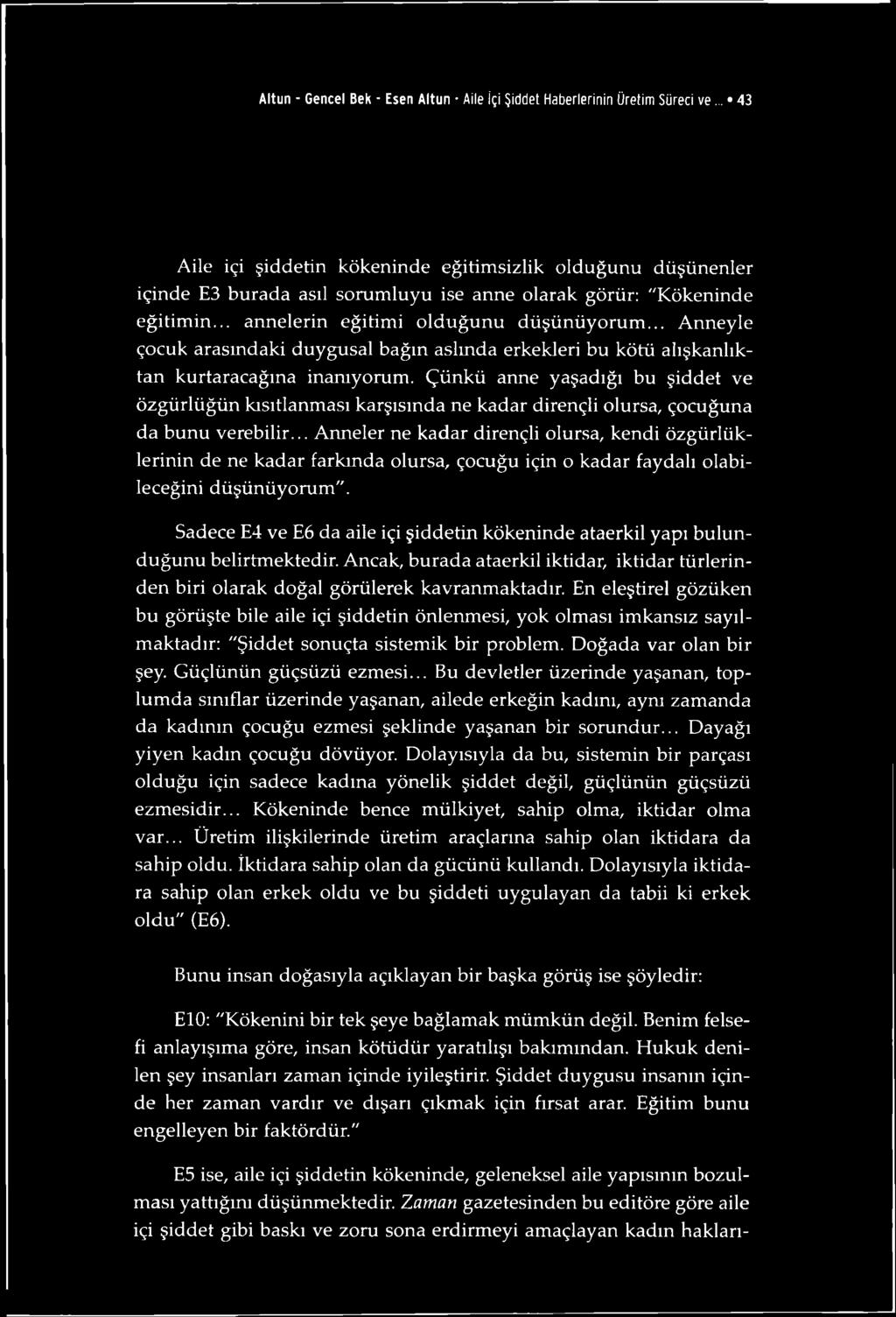 Altun - Gencel Bek - Esen Altun Aile içi Şiddet Haberlerinin Üretim Süreci v e.