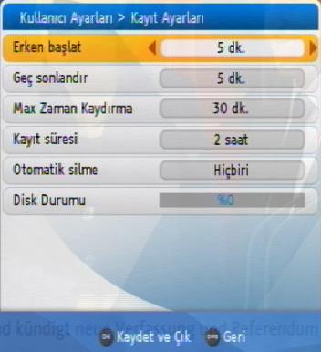 Altyazı Dili: Yayınlanan programda, yayıncı tarafından sağlanan altyazılar varsa, bunların devreye sokulmasını sağlar. Ses Ayarları Ses Ayarları alt menüsünde aşağıdaki seçenekler bulunur.