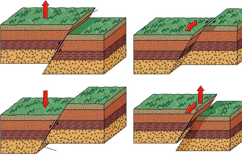 FAYLARIN GEOMETRİK SINIFLAMASI Fay düzlemi Ters fay