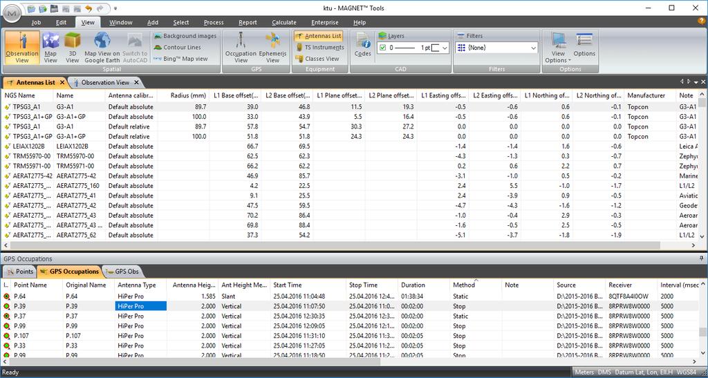 Magnet Tools programına kayıtlı tüm anten tiplerini View seçeneğinden Antenna list sekmesinden