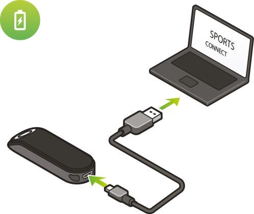2. TomTom Touch ürününüzle birlikte gelen USB kablosunu kullanarak modülü bilgisayarınıza bağlayın. TomTom Touch ürününüz bilgisayara bağlandığında Sports Connect otomatik olarak açılır.