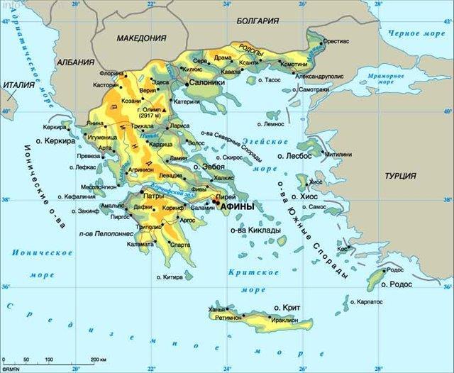 COĞRAFİ KONUM Bulgaristan, Makedonya, Arnavutluk ve Türkiye ile sınır komşusu olan Yunanistan ın yüzölçümü 131.957 km2 dir.
