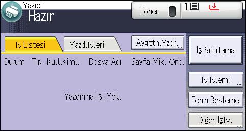 1. Başlarken Varsayılan olarak, kalan toner miktarı görüntülenir.