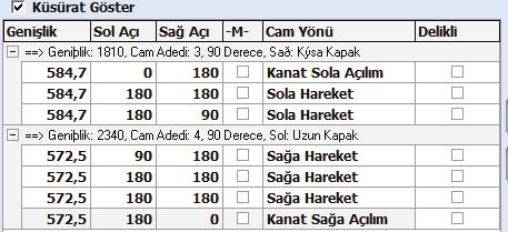 Buradaki ilk kanat aç l r kanat olmal ve Kanat Sola Aç l m olarak işaretlenmeli, ikinci kanat ise Hareketli kanat olmal ve en soldaki ilk kanatla birlikte park edilmek üzere Sola Hareket