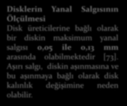 salgısı 0,05 ile 0,13 mm arasında