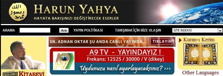 Harun Yahya Web Portalı Toplam 446 Bilim 182 Çocuk 11 Din 178