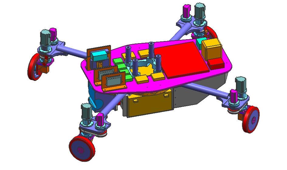 a b Şekl.: Mobl robot yapı gösterm; a Mekank yapı, b Tüm yapı..5 Hesaplanan Atalet Momentler Mobl robot tasarım aşamasının tümü üç boyutlu blgsayar estekl tasarım programları le gerçekleşmştr.
