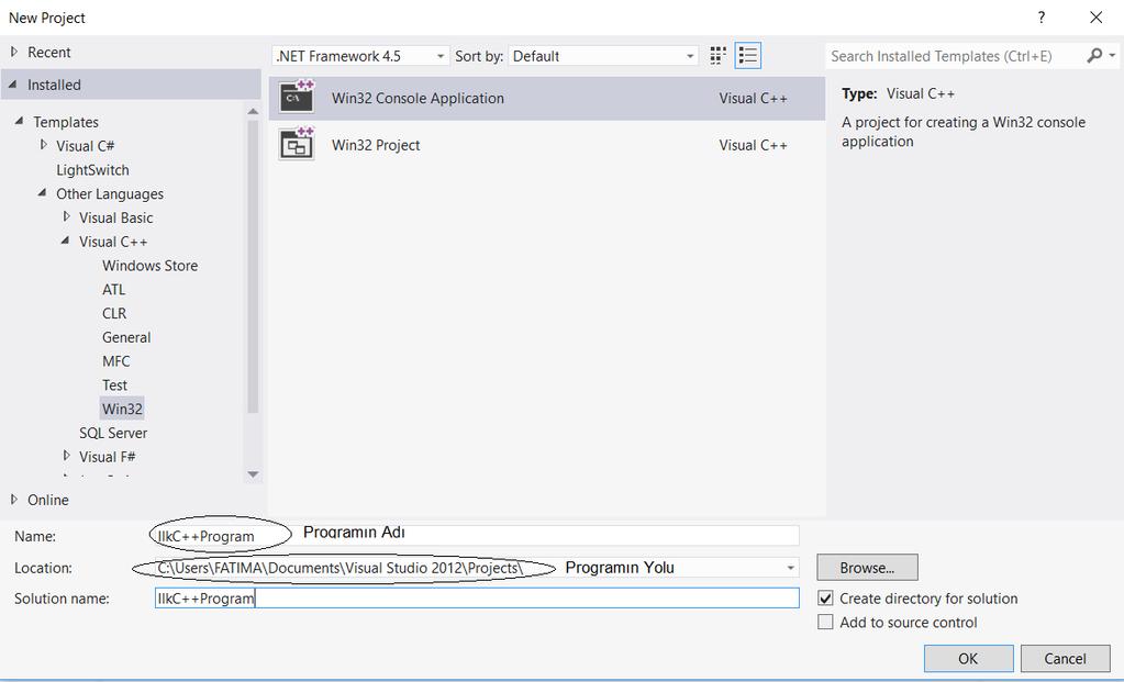 Visual Studio Programında