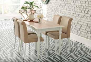 Yakında Enza Home da Riva Mutfak Masası / Foly Sandalye Beyaz lakeden krem renge uzanan renk geçişleriyle yalın ve