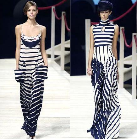 Şekil 22: Kenzo, 2006 İlkbahar koleksiyonundan giyside çizgiye örnek Kaynak: http://www.style.com/fashionshows/collections/s2006rtw/complete/thumb Erişim Tarihi: 19.07.