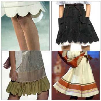 2013 Etek Ucu Formları Etek ucu formları giysinin kullanım şekline ve estetik görünümüne göre çeşitli şekillerde olabilmektedir.