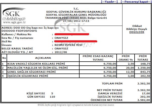 Tahakkuk fişine ilişkin bilgilerin doğruluğu kontrol edildikten sonra Tahakkuk Fiş Onayla butonuna basılarak