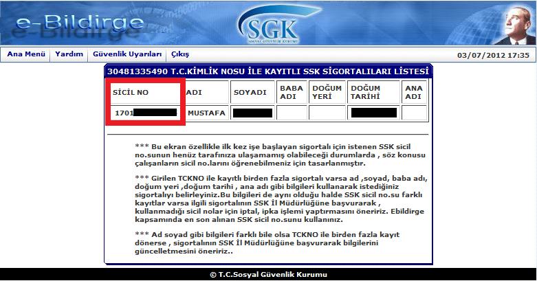 İŞKUR MESLEK KOD GÜNCELLEME/GÖRÜNTÜLEME Aylık Prim ve Hizmet Belgesi Giriş Ana Menü ekranında İşkur Meslek Kod Güncelleme/Görüntüleme linkine basıldığında açılan ekranda Sigortalı İşe Giriş ve İşten