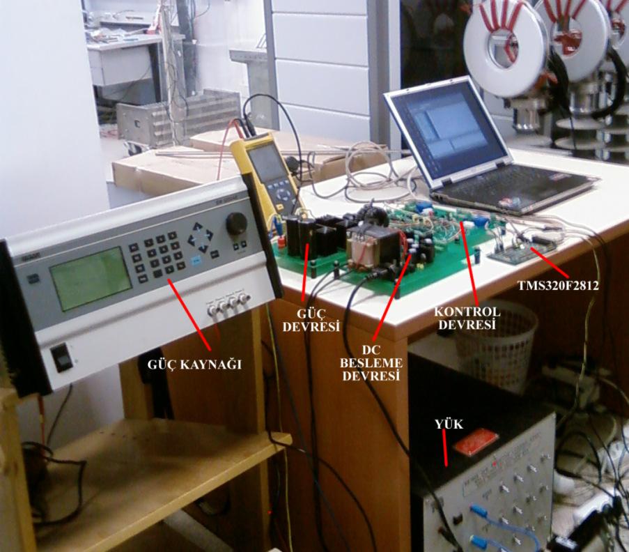 83 9. DENEYSEL ÇALIŞMALAR Önerilen kontrol yöntemi loboratuvar şartlarında köprüsüz güç katsayısı düzeltim devresinde deneysel ortamda uygulanmıştır.