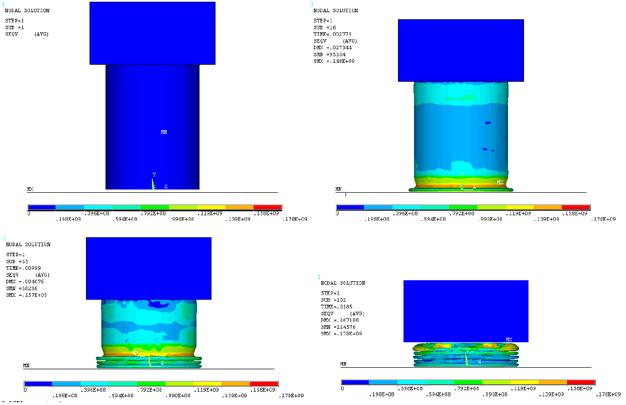 ANSYS LSDYNA Explisit analizde toplam çözüm süresi 0,02 s için 1000 step olarak belirlenmiştir. Blok ve Profil arasında NodsToSurfaces algoritması Tied (TDNS) tipinde seçilmiştir.