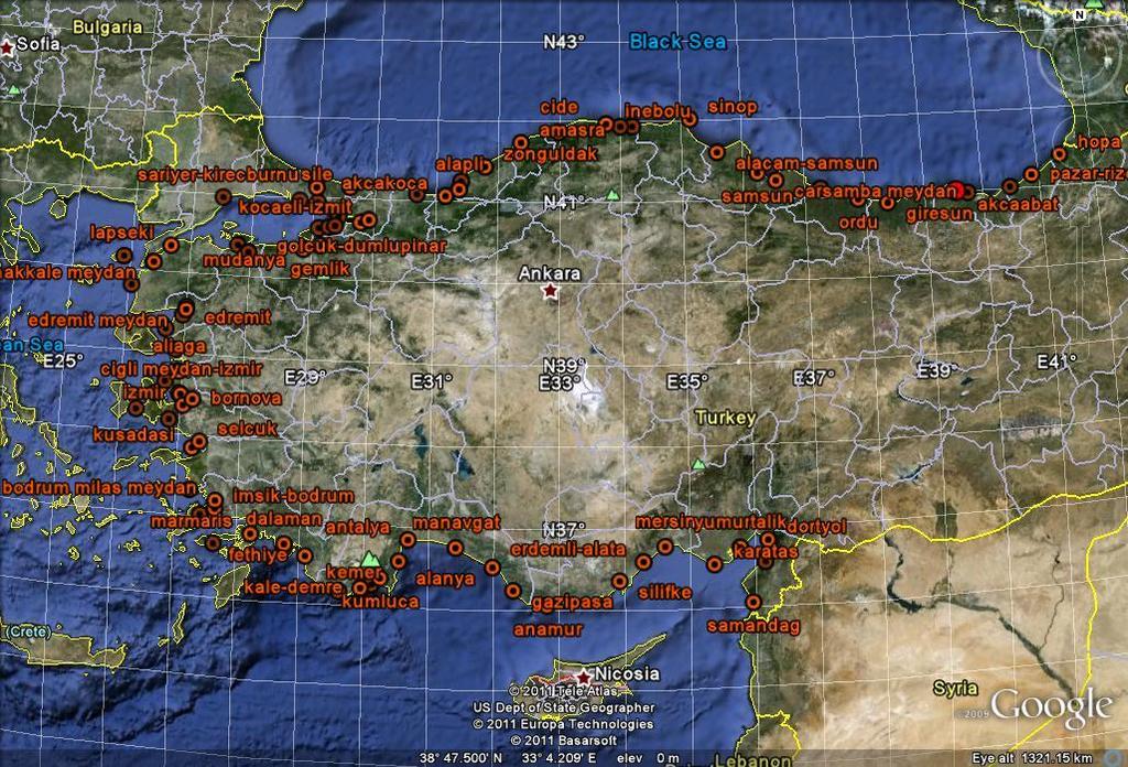 METEOROLOJİK ÖLÇÜM İSTASYONLARI 30 yıldan uzun 100