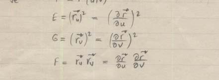 Orijinal (Ω) yüzeyi üstünde alınan bir noktadaki uzunluk elemanı ds ile, bunun projeksiyon yüzeyindeki (Ω*)