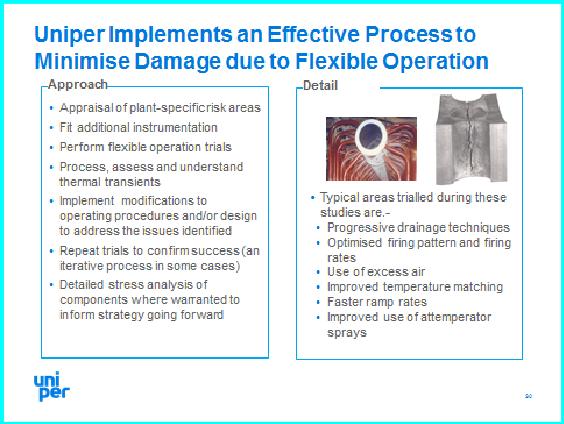 A key enabler for VLP was to understand and mitigate bottoming cycle risks due to the redistribution of heat in the HRSG and this work was carried out by Uniper Technologies.