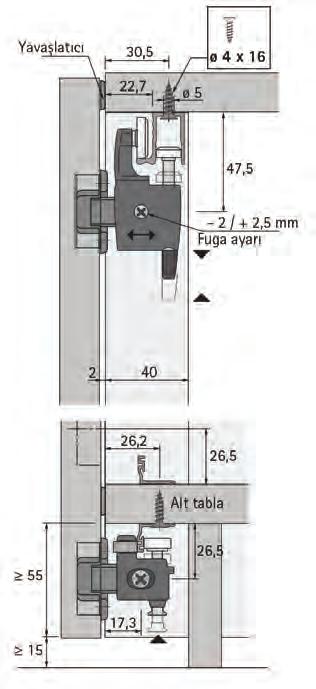 2200 mm (WingLine 780) Kapak kanadı genişliği max.