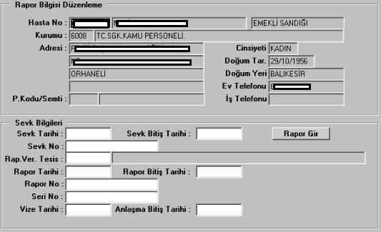 3- Tedavi Raporu Düzenleme ve Medula Kaydı: 4- GSS-Medula Rapor Sorgu, Onay, İptal: Hastanın sistem üzerinden düzenlenmiş bütün raporları görme imkanı verir.